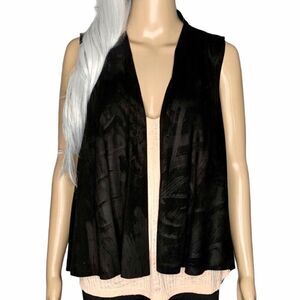 Alice & Olivia Lamb Suede Leather Open Front Vest Festival Boho Size XS